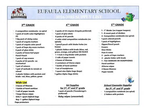 EES English Supply List